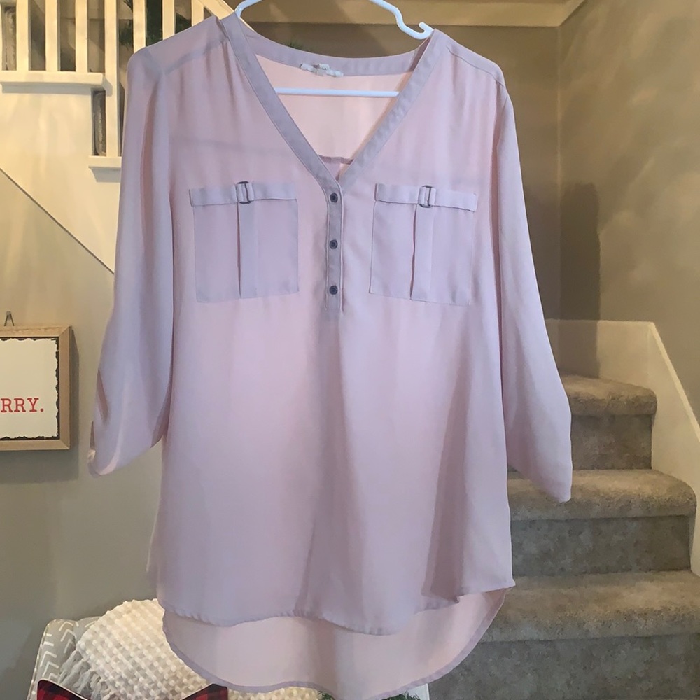 Maurices pink long sleeve blouse